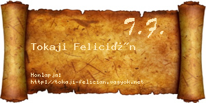 Tokaji Felicián névjegykártya